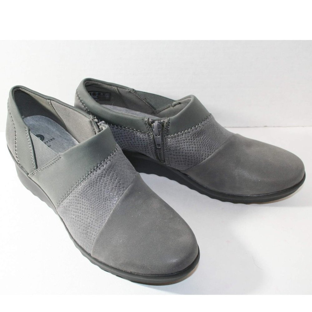 Clarks Cloudsteppers Women Shoe Grey Slip on Shoes Sz 7.5